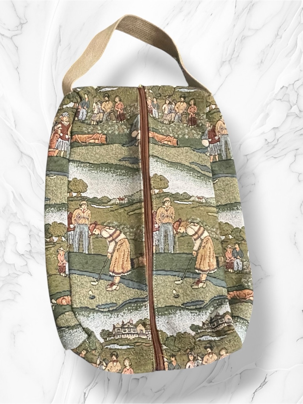 Vintage Holdings Tapestry Golf Shoe Bag Travel Case Zippered